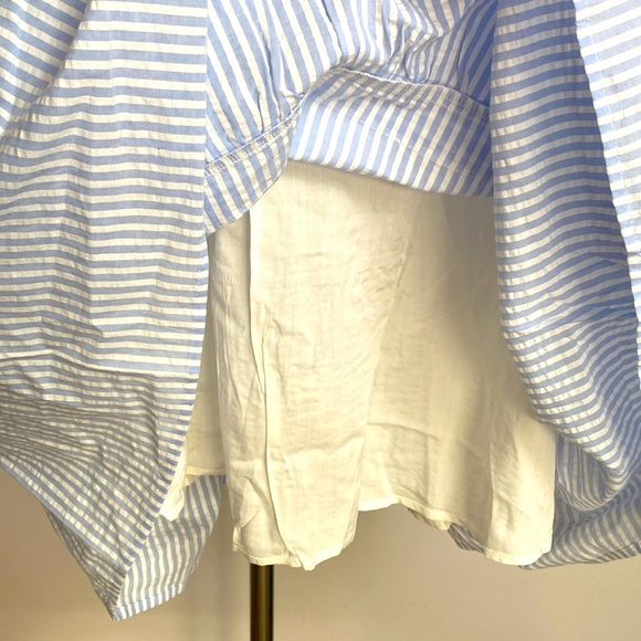 MINKPINK Milani Tiered Midi Dress in Blue & White Small - Picture 9 of 16